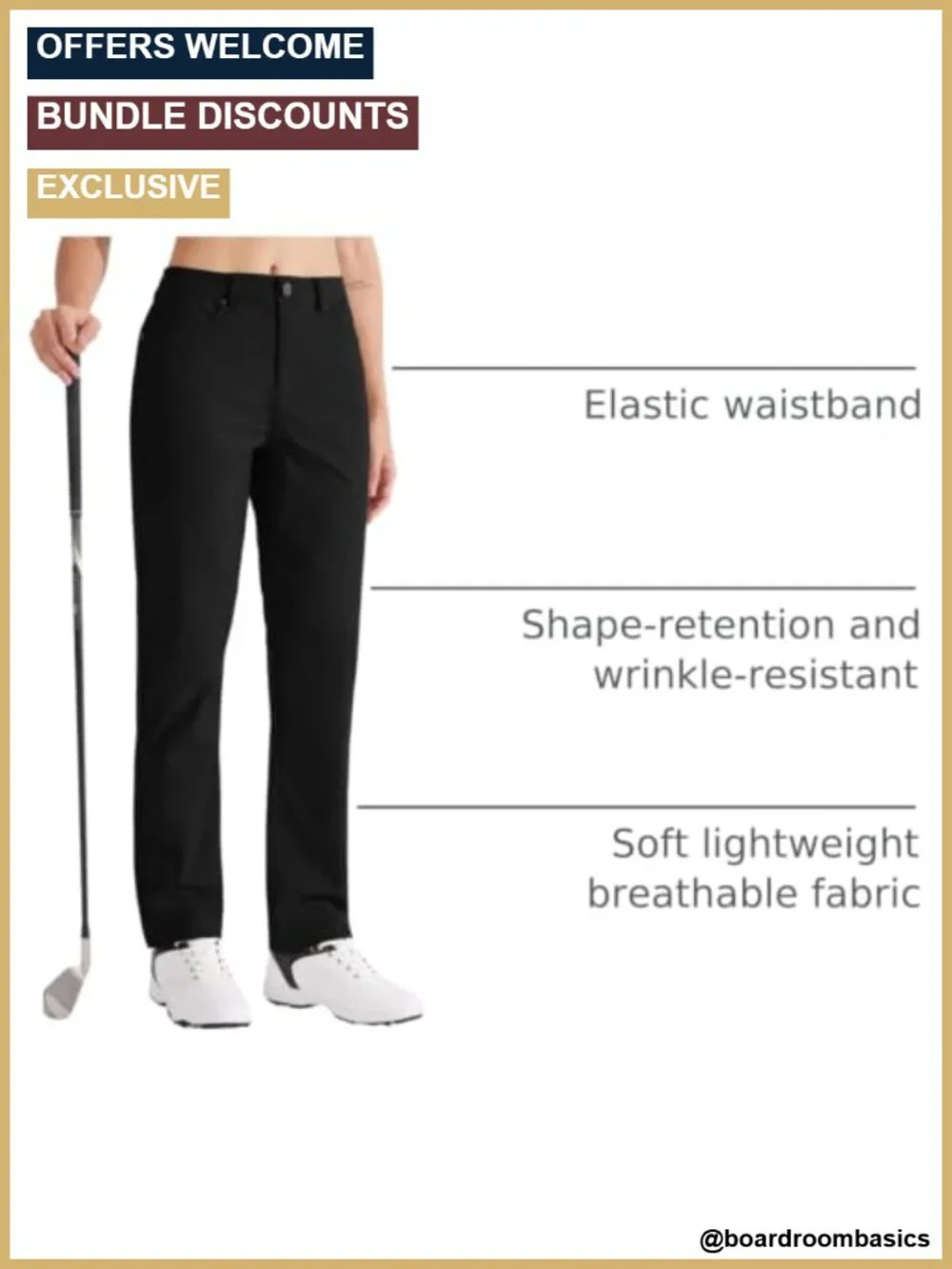 Womens Stretch Golf Pants 29 Inseam Straight Leg Casual Slacks